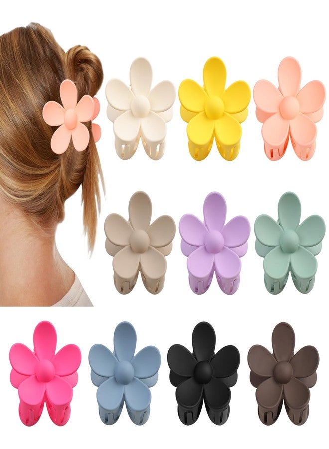 vivinin Flower Claw Clip 10 PCS Claw Clips, Hair Clips for Women Non Slip for Thick Hair Women Girls Gifts, 10 Colors - Image 1